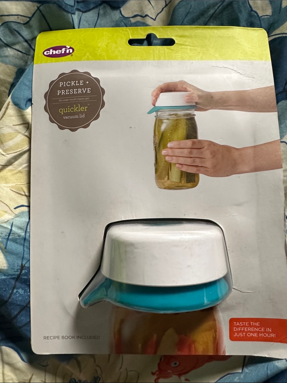 Quickler Pickle Preserve Vacuum Lid - Turquoise/White